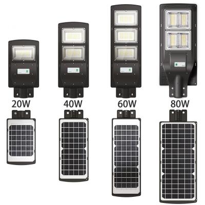 Датчик движения для наружного освещения IP67 с высоким люменом Smart All In One Solar Led Street Light производителей
